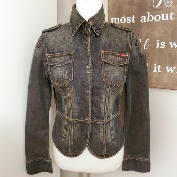 Nautica Military Inspired Denim Jacket - Picture 2 of 9